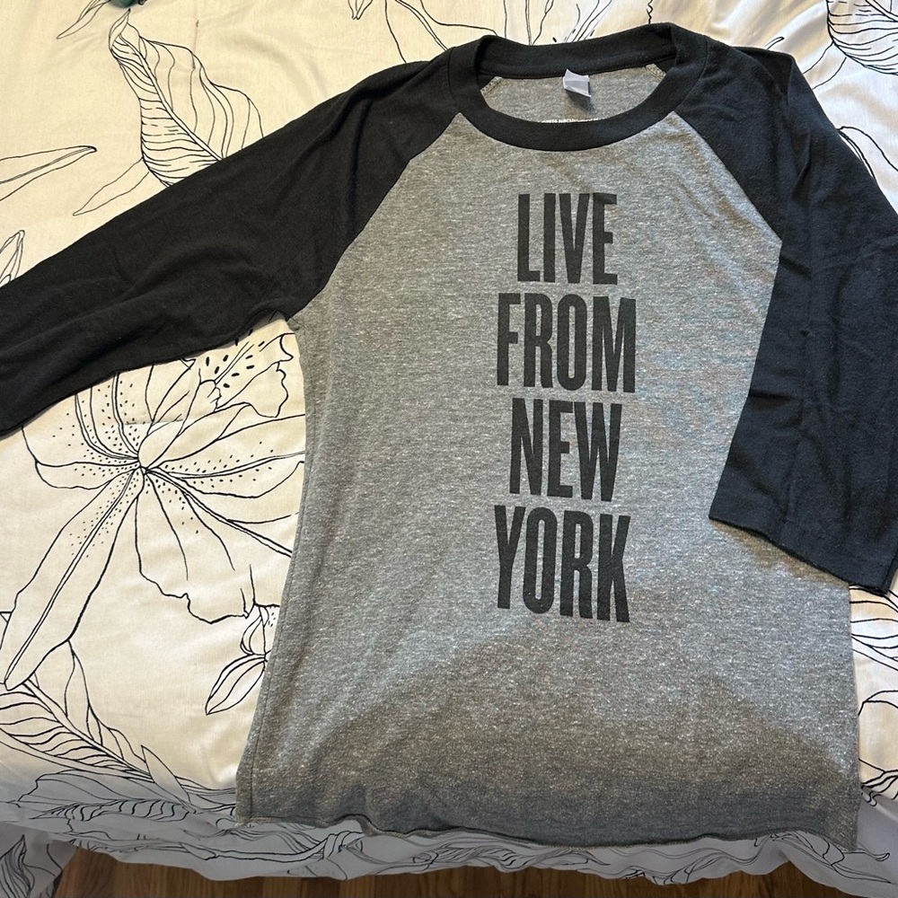 Gray and Black Raglan Sleeve Tee Saturday Night Live